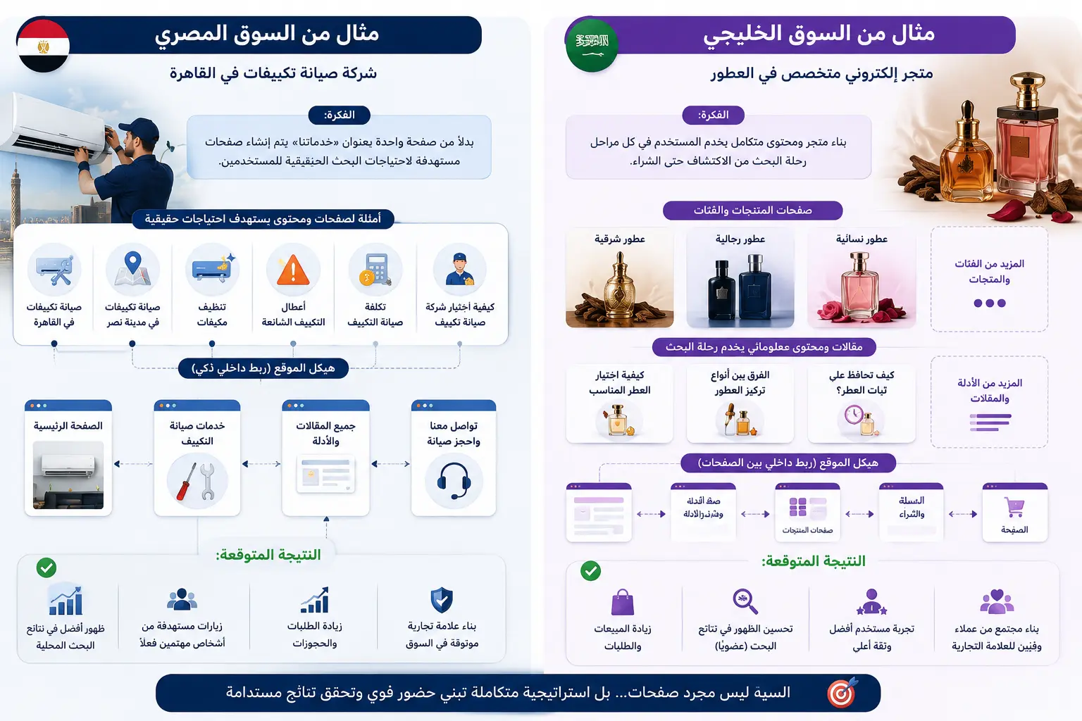امثلة سيو لمشاريع خليجية ومصرية