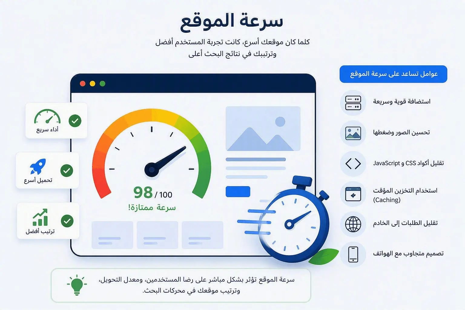 تأثير سرعة الموقع على السيو
