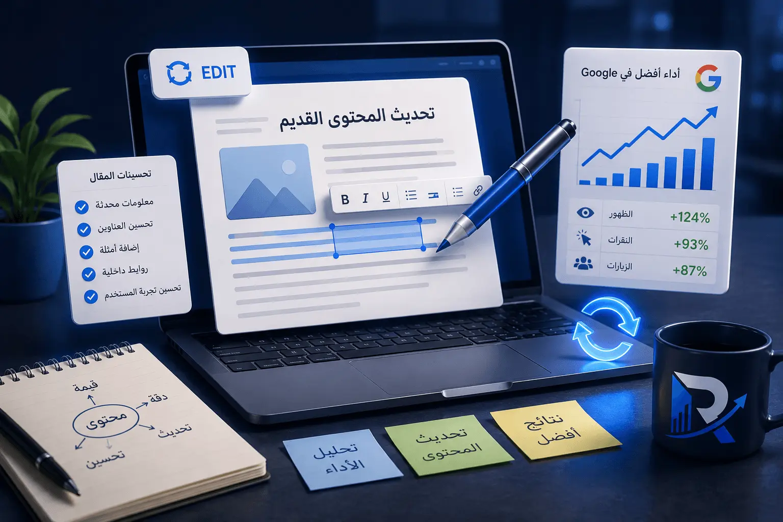 كيفية تحديث المحتوى