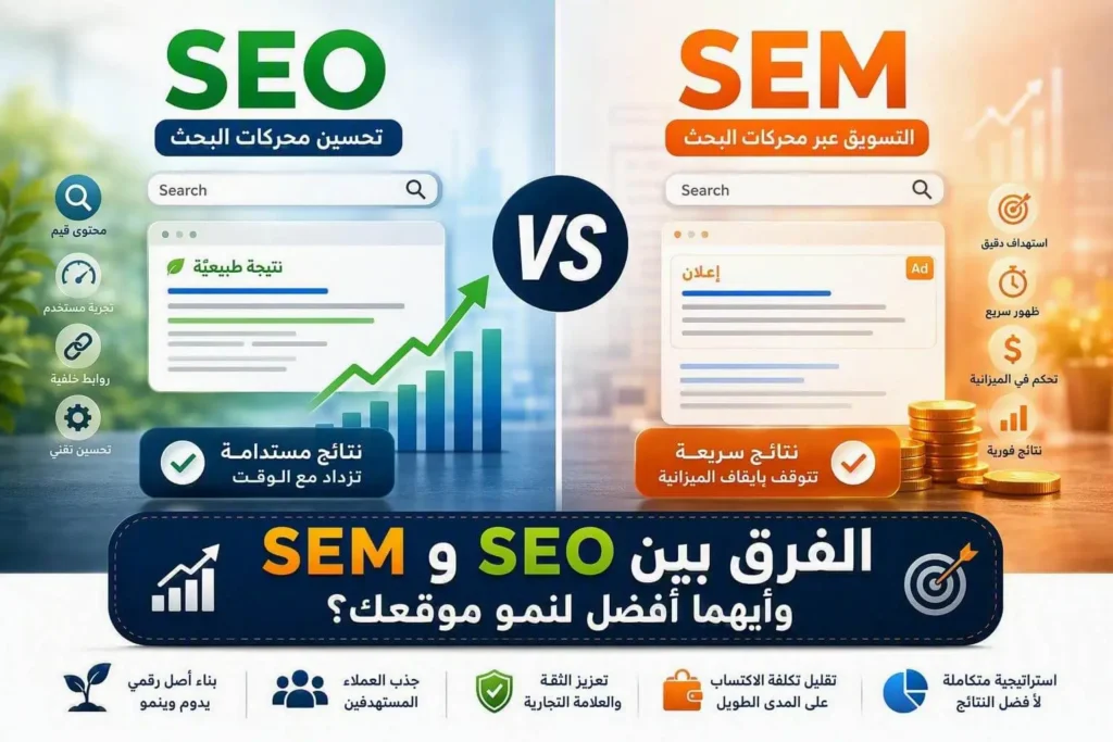 الفرق بين SEO و SEM